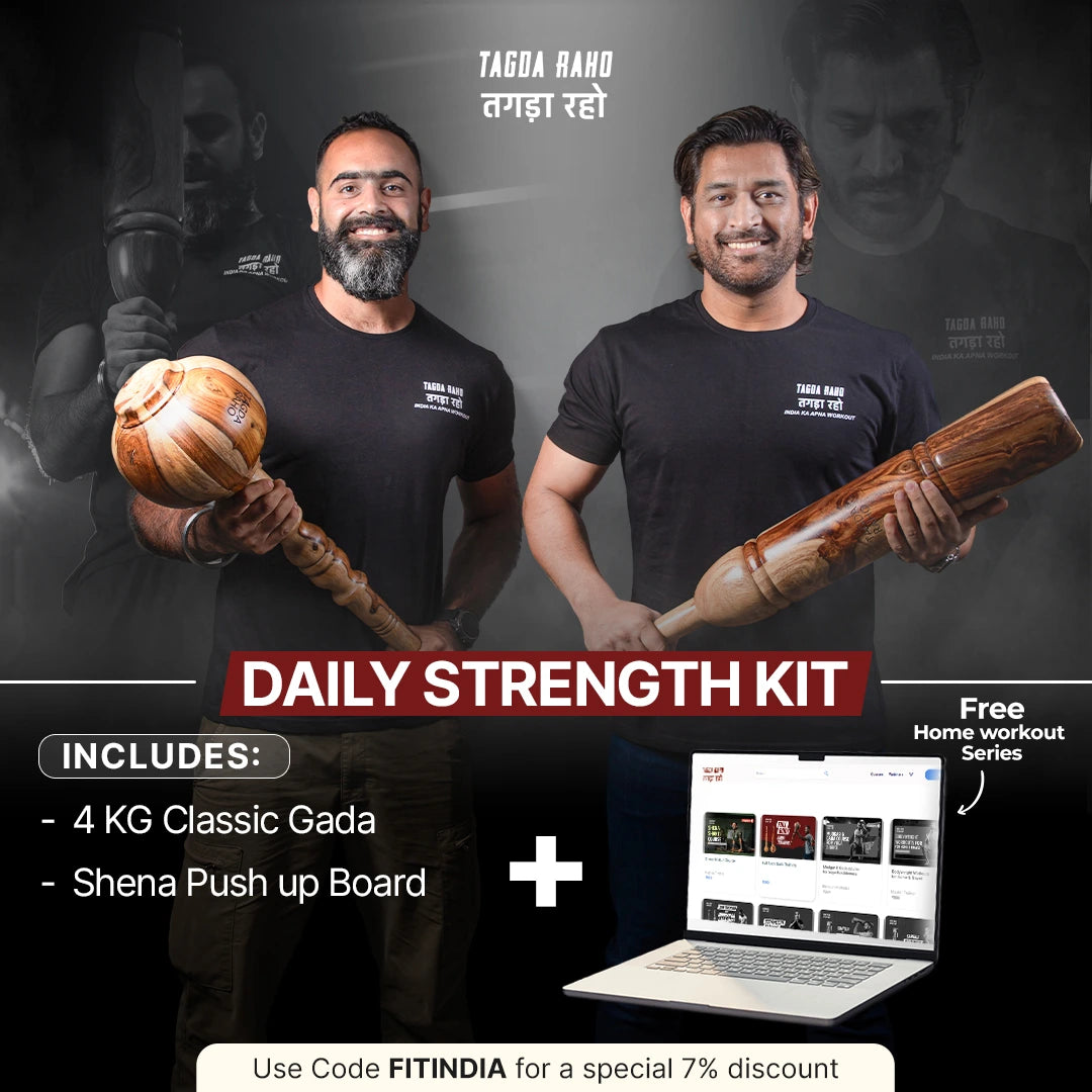 Daily Strength Kit - 4 Kg Gada + Shena Push-up Board