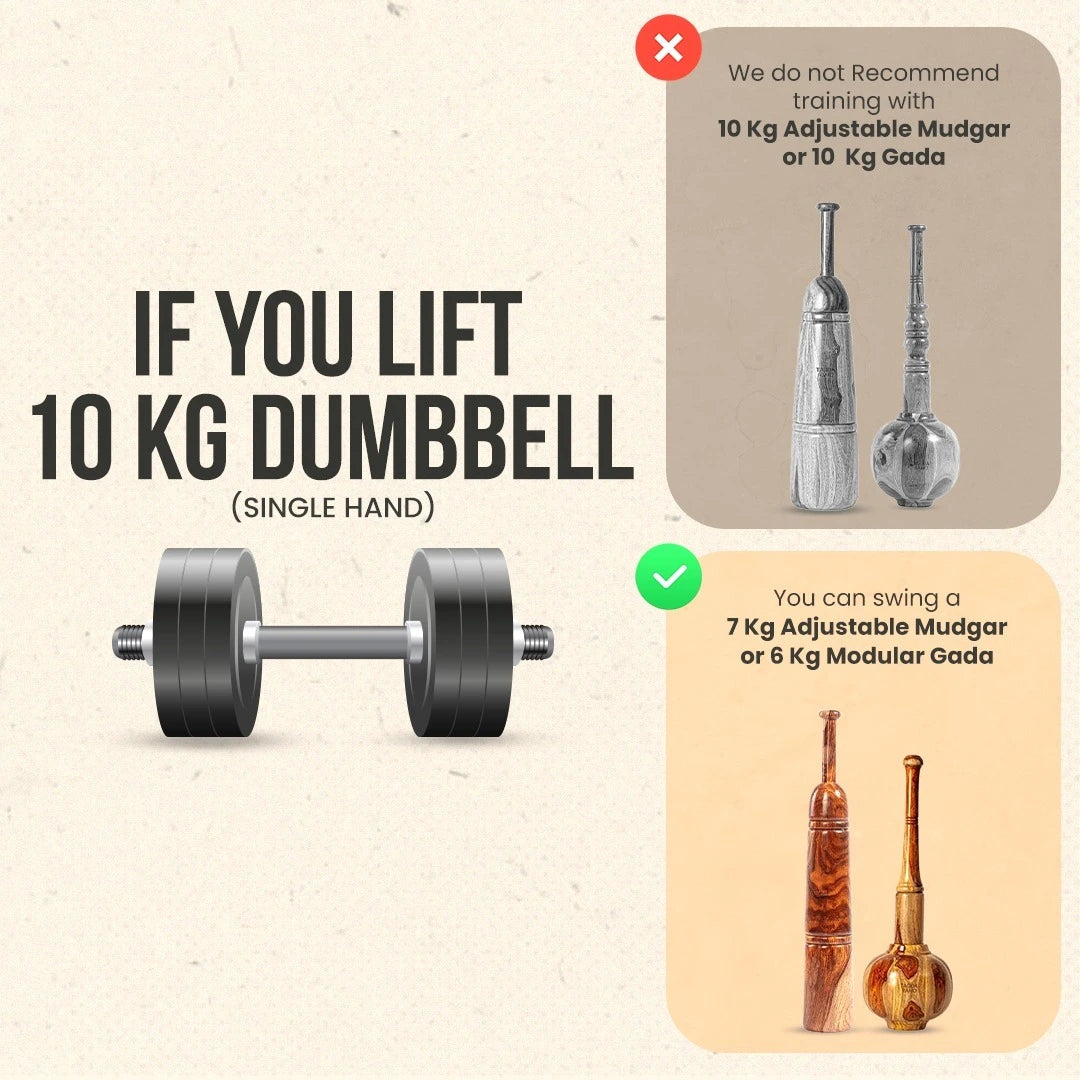Adjustable Mudgar 10 Kg + Free Online Home Workout Series