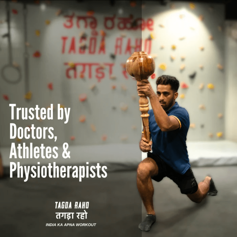 Daily Strength Kit - 4 Kg Gada + Sheena Push - up Board - Tagda Raho