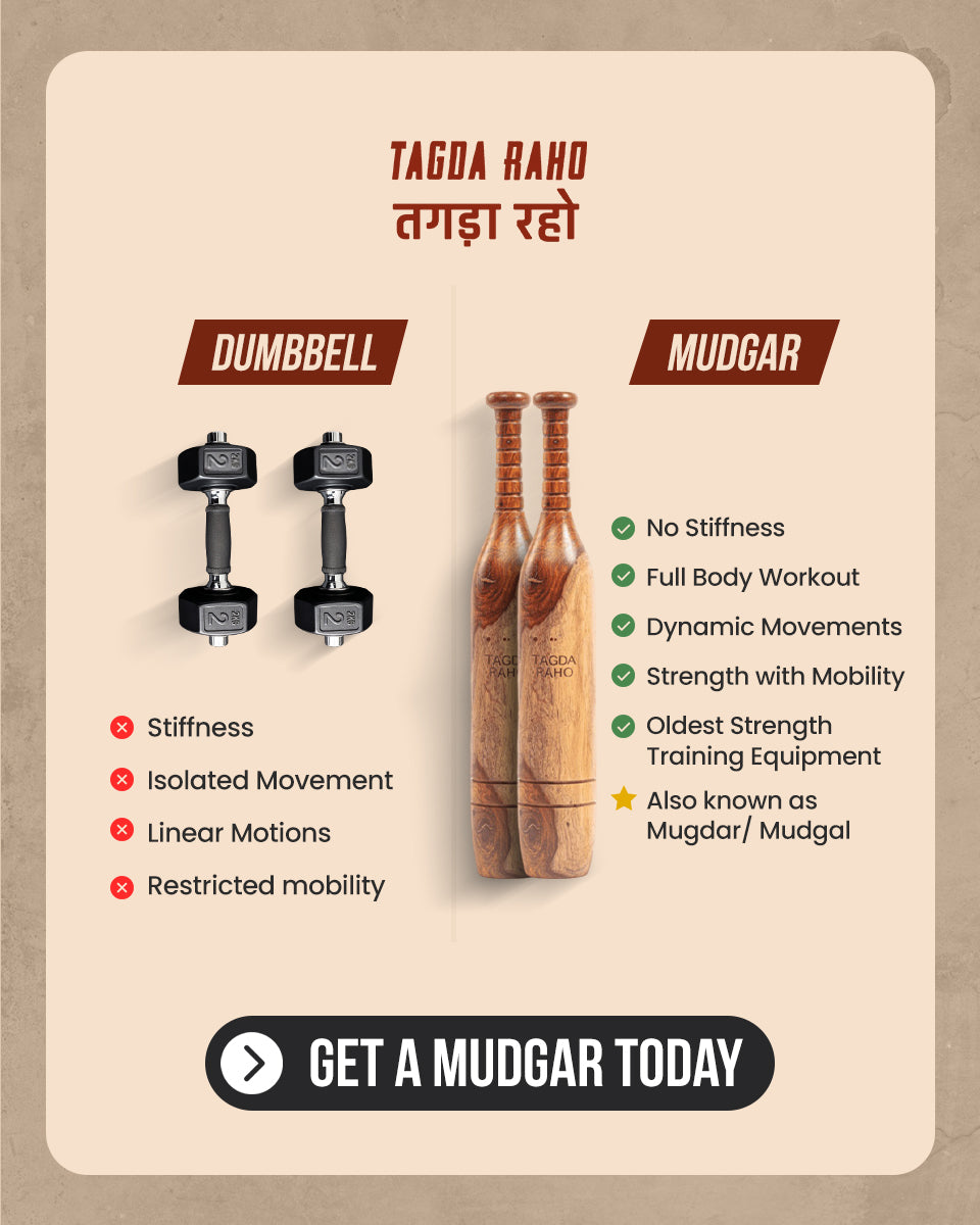 Classic 2 Kg Mudgar Pair + Free Online Home Workout Series